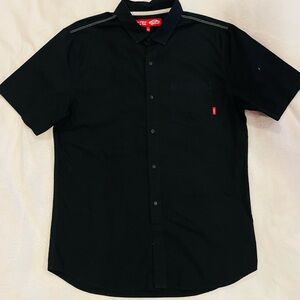 Vans black button down short sleeve size Large